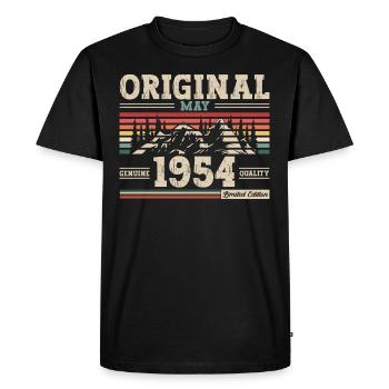Original mai 1954 Vintage 1954 anniversaire 1954 - T-shirt Premium bio Homme - noir - Devant - Nico (187cm)