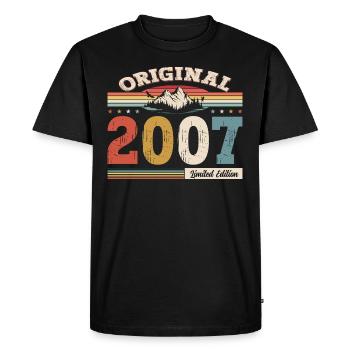 18ème Anniversaire Année 2007 Cru 2007 Original - T-shirt Premium bio Homme - noir - Devant - Nico (187cm)