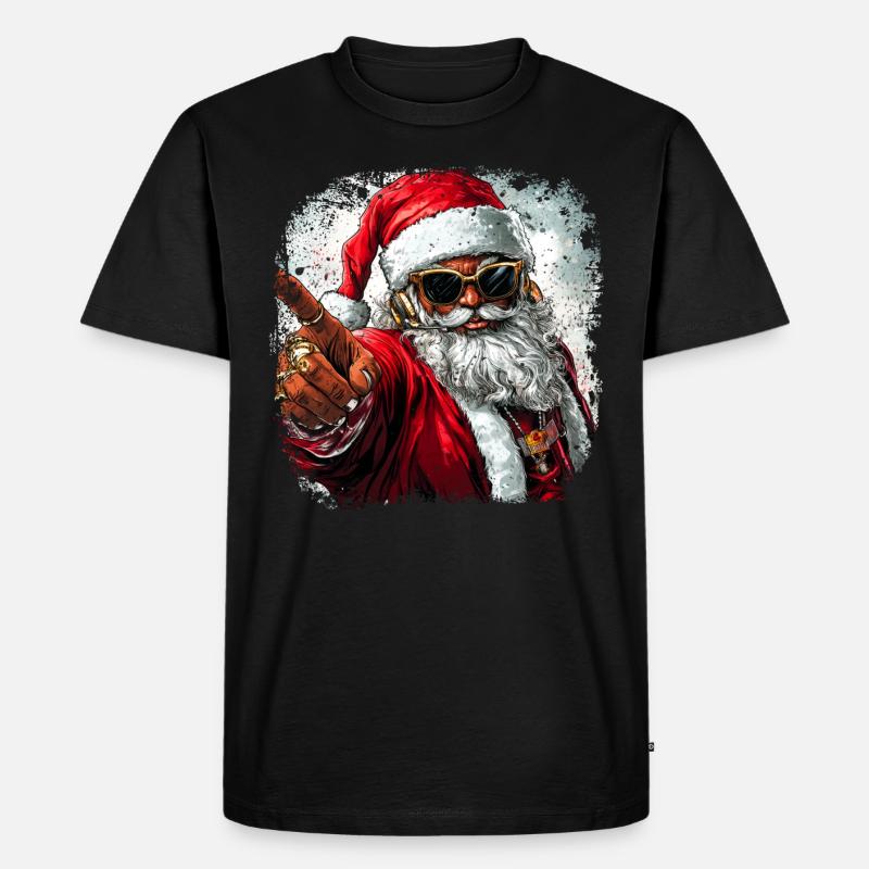 Rapper Weihnachtsmann - Männer Premium Bio T-Shirt - Schwarz