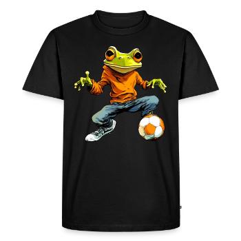 Football des grenouilles - T-shirt Premium bio Homme - noir - Devant - Nico (187cm)