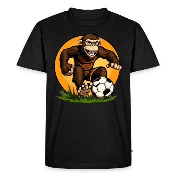 Monkey Football - Men's Premium Organic T-Shirt - black - Front - Nico (187cm)