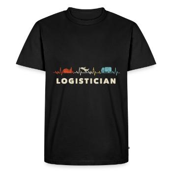 Logistics Logistician Heartbeta - Men's Premium Organic T-Shirt - black - Front - Nico (187cm)