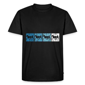 Trotteur trotter dans un style rétro ou vintage - T-shirt Premium bio Homme - noir - Devant - Nico (187cm)