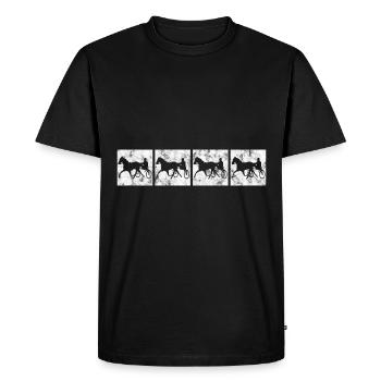 Trotter courses de trot dans un style rétro ou vintage - T-shirt Premium bio Homme - noir - Devant - Nico (187cm)