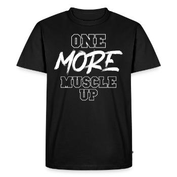 Street Workout Muscle Up Humor Sport Bodybuilding - Men's Premium Organic T-Shirt - black - Front - Nico (187cm)
