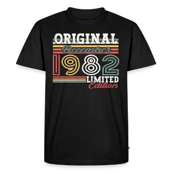 Décembre Né en 1982 Cadeau de 40e anniversaire - T-shirt Premium bio Homme - noir - Devant - Nico (187cm)