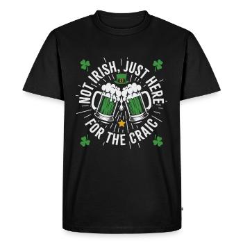 Pas irlandais, juste là pour le craic - T-shirt Premium bio Homme - noir - Devant - Nico (187cm)