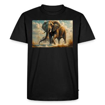 Majestic Giant in the Riverbed - AI - Men's Premium Organic T-Shirt - black - Front - Nico (187cm)