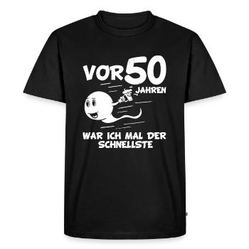 50. Geburtstag, Geschenkidee, Geschenk, Lustige - Männer Premium Bio T-Shirt - Schwarz - Vorne - Nico (187cm)