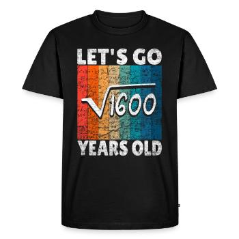 40e anniversaire - la racine de 1600 = 40 ans - T-shirt Premium bio Homme - noir - Devant - Nico (187cm)