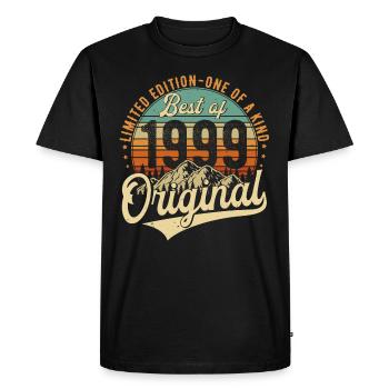 Original 1999 Vintage Anniversaire Rétro - T-shirt Premium bio Homme - noir - Devant - Nico (187cm)
