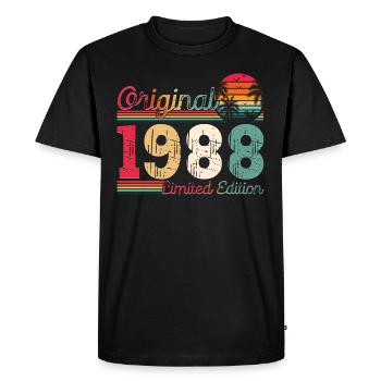 Né en 1988 35ème anniversaire Cadeau homme / femme - T-shirt Premium bio Homme - noir - Devant - Nico (187cm)