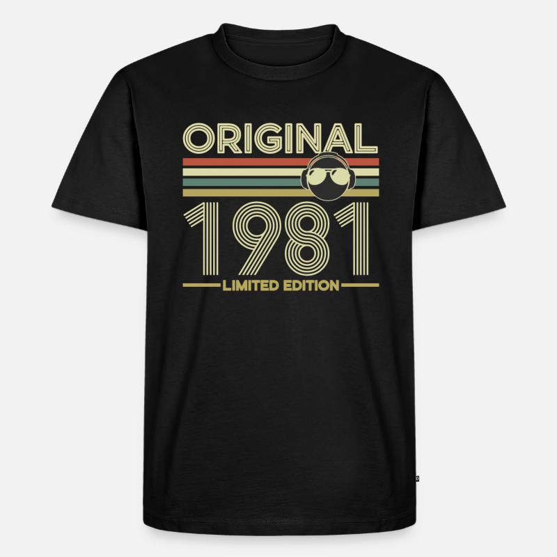 1981 - Männer Premium Bio T-Shirt - Schwarz