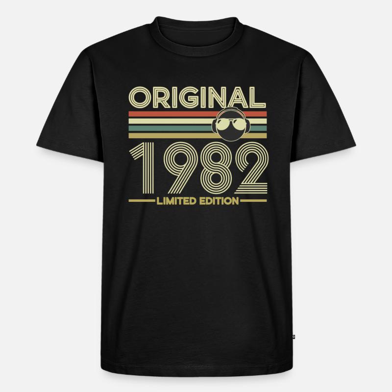 1982 - Männer Premium Bio T-Shirt - Schwarz