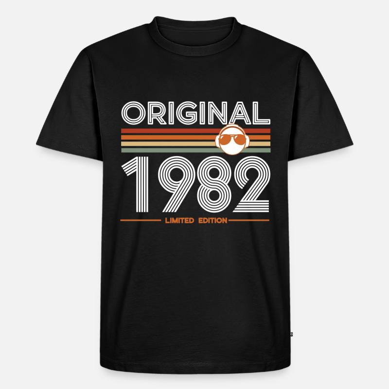 1982 - Männer Premium Bio T-Shirt - Schwarz