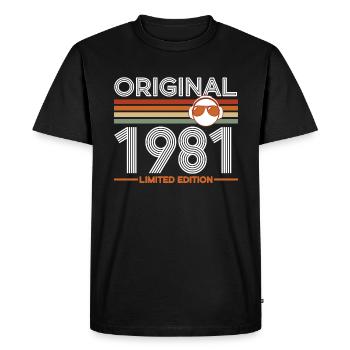 1981 - Men's Premium Organic T-Shirt - black - Front - Nico (187cm)