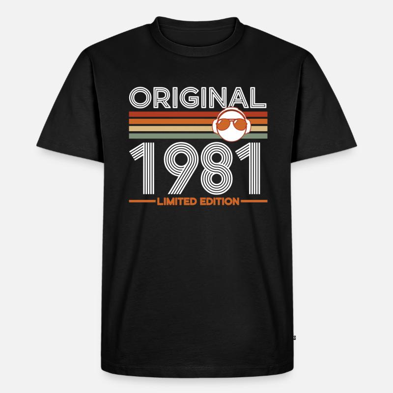 1981 - Männer Premium Bio T-Shirt - Schwarz