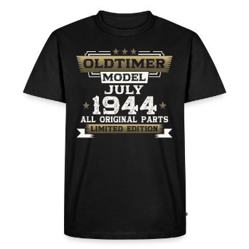 Millésime Juillet 1944 Millésime 1944 80ème Anniversaire 44 - T-shirt Premium bio Homme - noir - Devant - Nico (187cm)