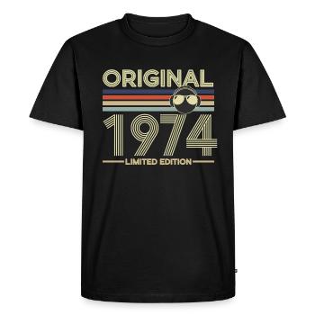 1974 - Men's Premium Organic T-Shirt - black - Front - Nico (187cm)
