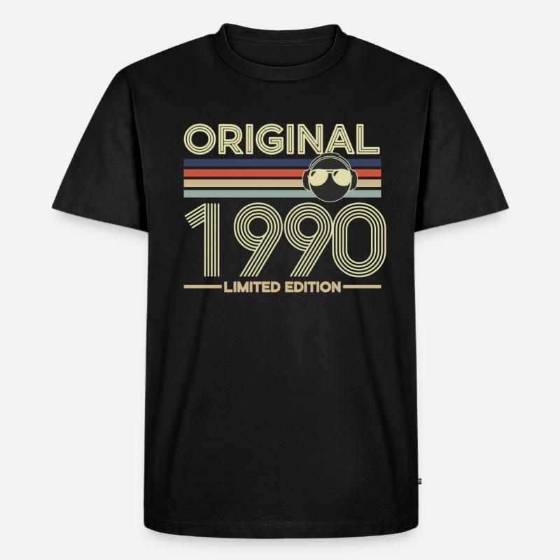1990 - Männer Premium Bio T-Shirt - Schwarz