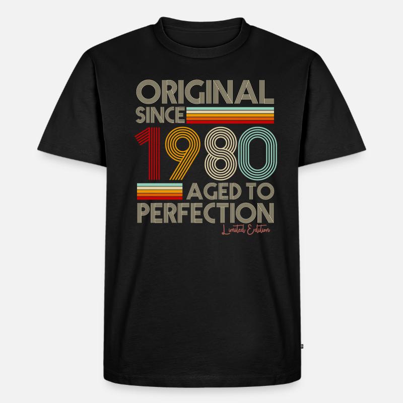 1980 - Männer Premium Bio T-Shirt - Schwarz