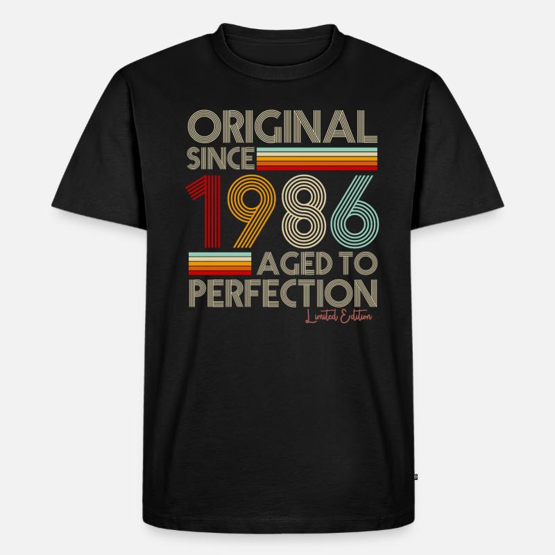 1986 - Männer Premium Bio T-Shirt - Schwarz