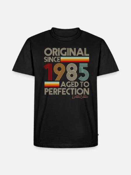 1985 - Ekologisk premium-T-shirt herr - svart