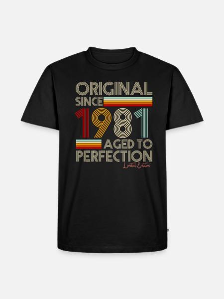 1981 - Männer Premium Bio T-Shirt - Schwarz