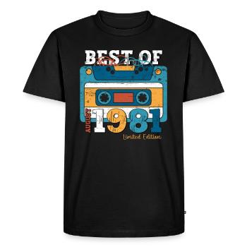 43e anniversaire Original août 1981 Né en 1981 - T-shirt Premium bio Homme - noir - Devant - Nico (187cm)