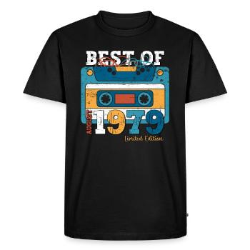 Cassette 1979. 45th Birthday Original August 1979 - Men's Premium Organic T-Shirt - black - Front - Nico (187cm)