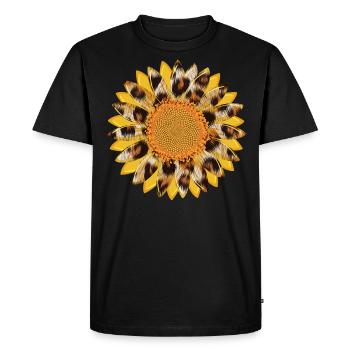 Sunflower Leopard Sublimation design - Men's Premium Organic T-Shirt - black - Front - Nico (187cm)