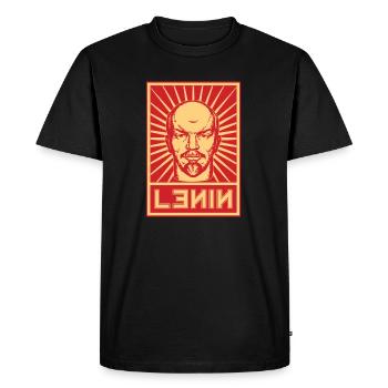 Vintage Lénine Propagande - T-shirt Premium bio Homme - noir - Devant - Nico (187cm)
