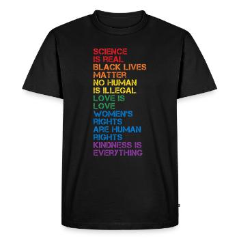 Science Is Real Black Lives Matter LGBT Pride BLM - Men's Premium Organic T-Shirt - black - Front - Nico (187cm)