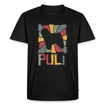 Puli Vintage Retro - Men's Premium Organic T-Shirt - black - Front - Nico (187cm)