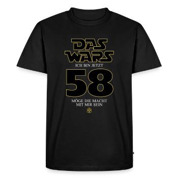 Ça y est, j’ai maintenant 58 ans - T-shirt Premium bio Homme - noir - Devant - Nico (187cm)
