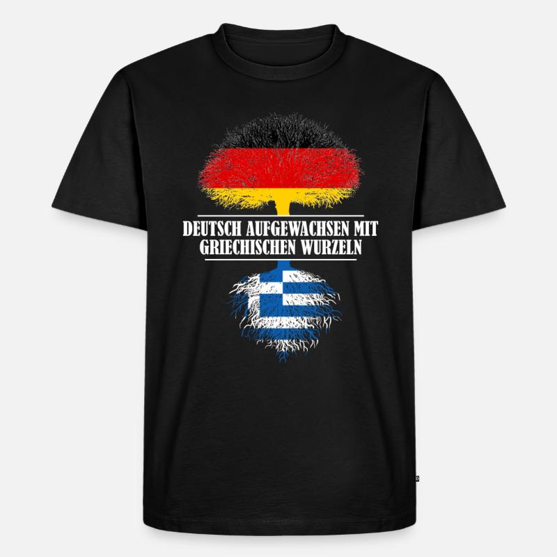 Deutsch mit griechischen Wurzeln - Männer Premium Bio T-Shirt - Schwarz