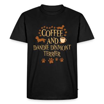 Café et Dandie Dinmont Terrier - T-shirt Premium bio Homme - noir - Devant - Nico (187cm)