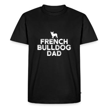 Français Bulldog Papa - T-shirt Premium bio Homme - noir - Devant - Nico (187cm)