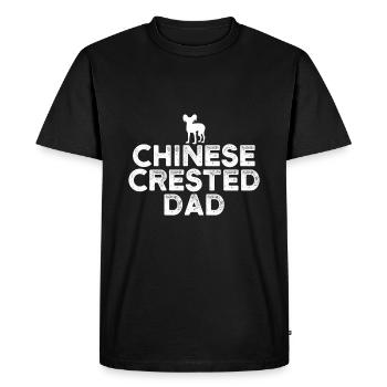 Papa de chien à crête chinoise - T-shirt Premium bio Homme - noir - Devant - Nico (187cm)