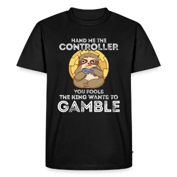 Donnez-moi le contrôleur que vous trompez le roi veut - T-shirt Premium bio Homme - noir - Devant - Nico (187cm)