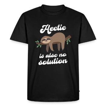 Hectic is also no solution Sloth - Men's Premium Organic T-Shirt - black - Front - Nico (187cm)