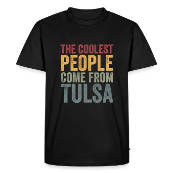 Les gens les plus cool viennent de Tulsa - T-shirt Premium bio Homme - noir - Devant - Nico (187cm)