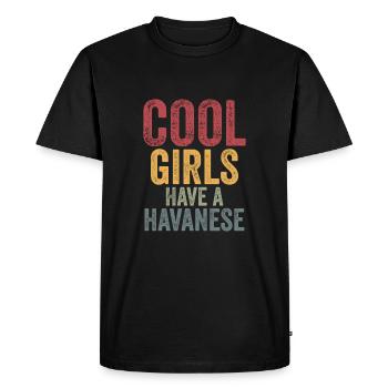 Les filles cool ont un havanais - T-shirt Premium bio Homme - noir - Devant - Nico (187cm)