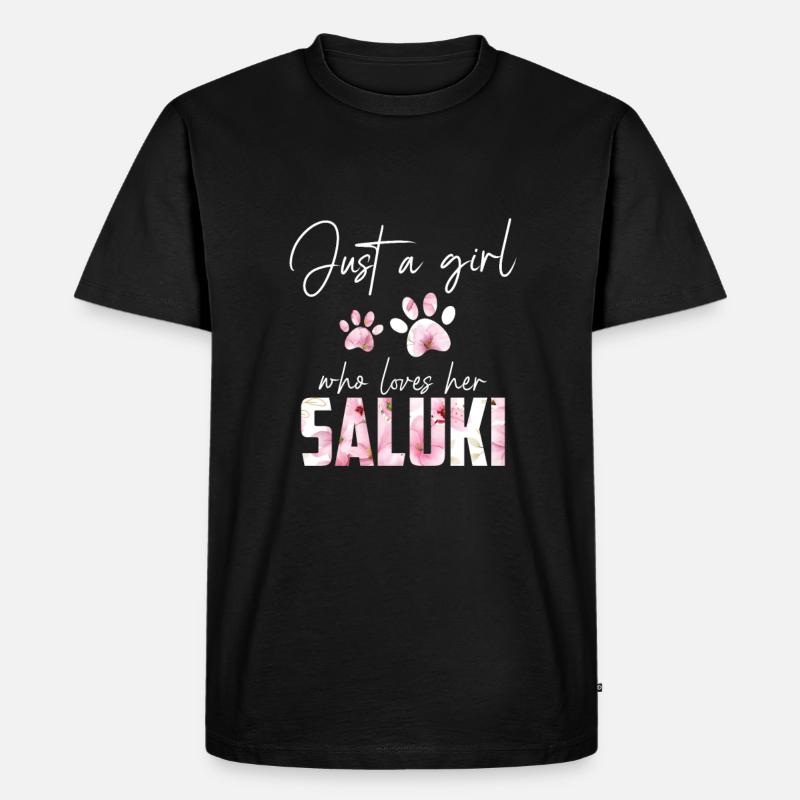 Saluki - Männer Premium Bio T-Shirt - Schwarz