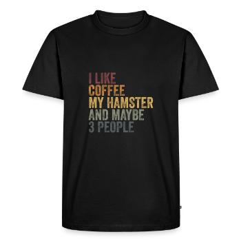 I like coffee my hamster & maybe 3 people - Men's Premium Organic T-Shirt - black - Front - Nico (187cm)