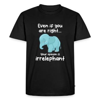 Votre avis est irrelephant - T-shirt Premium bio Homme - noir - Devant - Nico (187cm)