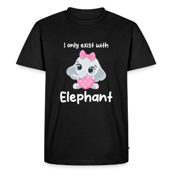 Je n’existe qu’avec l’éléphant - T-shirt Premium bio Homme - noir - Devant - Nico (187cm)