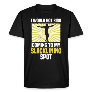 Je ne prendrais pas le risque de venir à mon spot de slackline - T-shirt Premium bio Homme - noir - Devant - Nico (187cm)