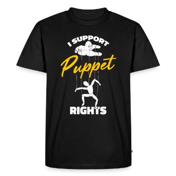 I support puppet rights - Men's Premium Organic T-Shirt - black - Front - Nico (187cm)