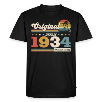 90th Birthday Original July 1934 Born 1934 - Men's Premium Organic T-Shirt - black - Front - Nico (187cm)